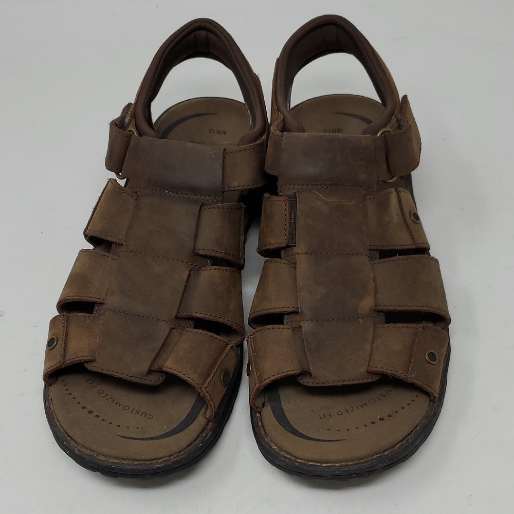 Abeo Men's Brown Leather Sandals Size 10N BM046 4248